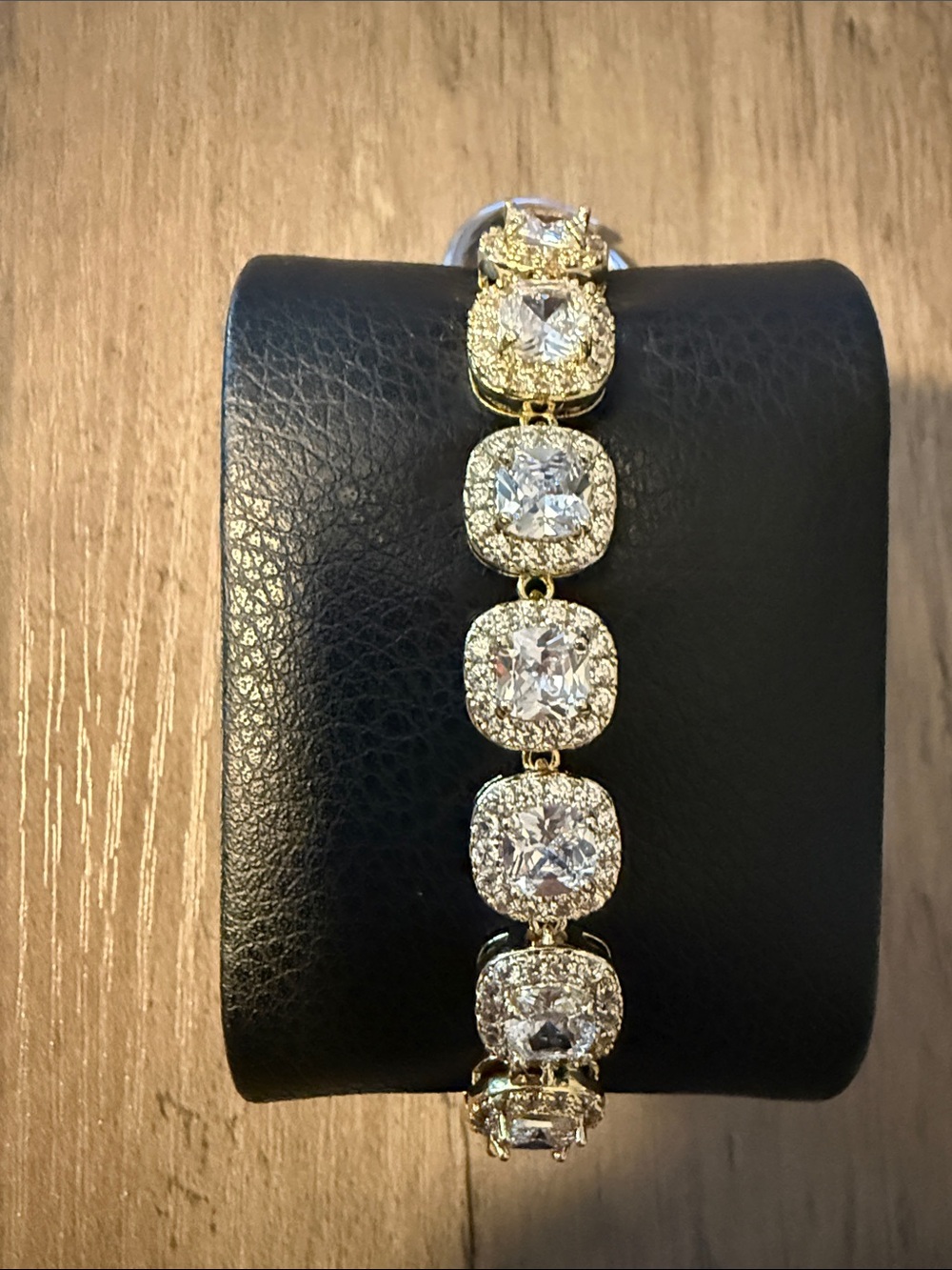 14K Gold Plated Crystal Tennis Bracelet - Sparkling Clear Stones